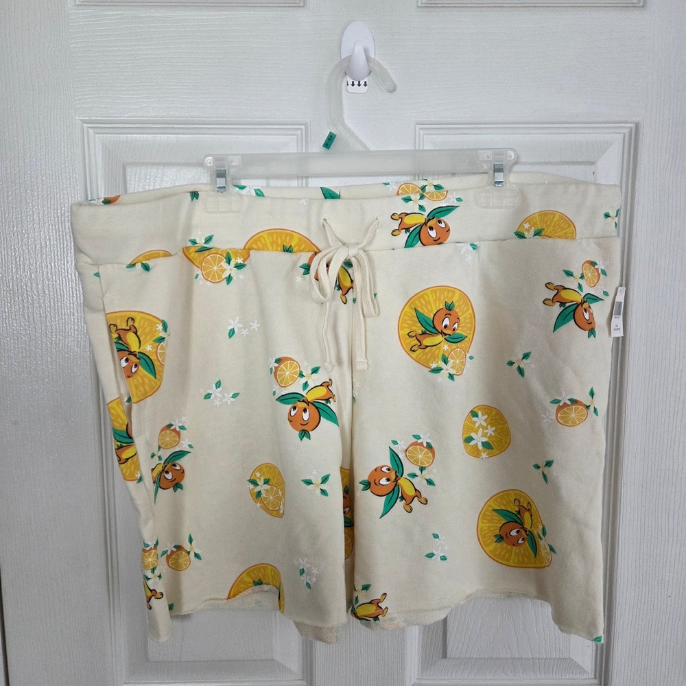 Disney Parks NWT Orange Bird Lounge Shorts Womens XXL Cream Citrus Magic Kingdom